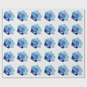 Blauwe roos cadeaupapier (Vlak)