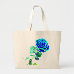 Blauwe Roos Canvas tas
