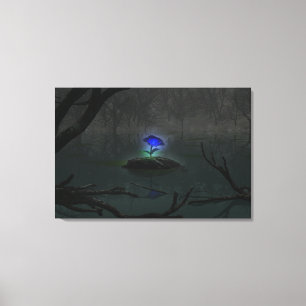 Blauwe Roos Canvasprint Canvas Afdruk