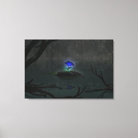 Blauwe Roos Canvasprint Canvas Afdruk (Voorkant)