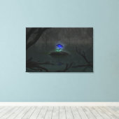 Blauwe Roos Canvasprint Canvas Afdruk (Insitu (Houten vloer))