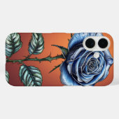 Blauwe roos Case-Mate iPhone case (Achterkant (horizontaal))