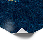 blauwe roos contour poster (Hoek)