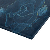 blauwe roos contour snijplank (Hoek)