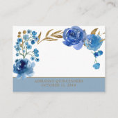 Blauwe Roos en Goudblad Ontvangst Enclosure Kaart (Achterkant)