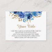 Blauwe Roos en Goudblad Ontvangst Enclosure Kaart (Voorkant)