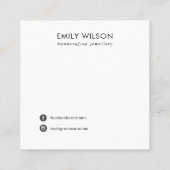 BLAUWE ROOS FLORAL BRACELET KETTING DISPLAY VIERKANTE VISITEKAARTJE (Achterkant)