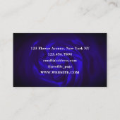 Blauwe roos florale stijl visitekaartje (Achterkant)