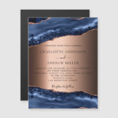 Blauwe roos gouden bruinktmagneet (Voorkant / Achterkant)