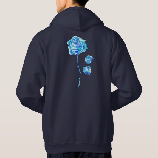 Blauwe Roos hoodie (Achterkant)