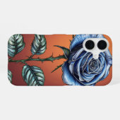 Blauwe roos iPhone 16 hoesje (Achterkant horizontaal)