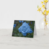 Blauwe Roos Kaart (Gele Bloem)