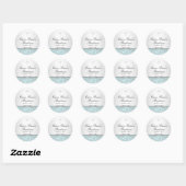 Blauwe Roos & Kruis Doopsticker Ronde Sticker (Vel)