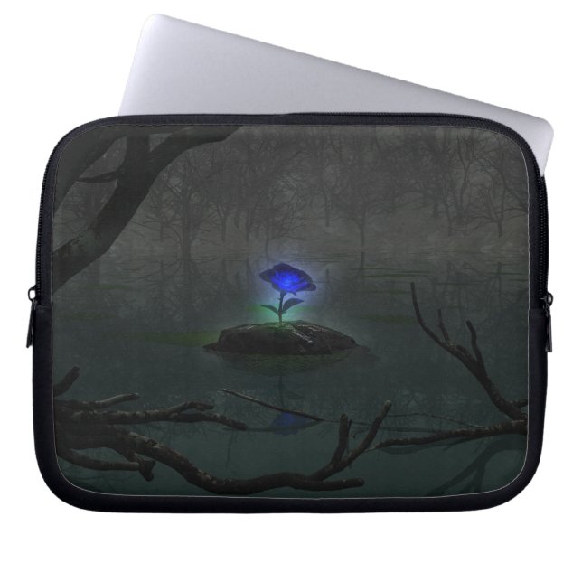 Blauwe Roos laptophoes Laptop Sleeve (Voorkant)