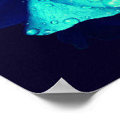 Blauwe Roos Lingering Raindrops Abstracte Vloerkun Poster (Hoek)