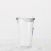 Blauwe Roos Lint 40e Verjaardag Acryl Drinkbeker (Rechts)