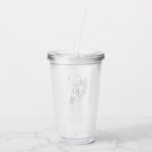 Blauwe Roos Lint 40e Verjaardag Acryl Drinkbeker (Achterkant)