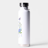Blauwe Roos Lint 40e Verjaardag Waterfles (Links)