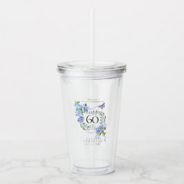 Blauwe Roos Lint 60e Verjaardag Acryl Drinkbeker