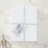 Blauwe Roos Lint 60e Verjaardag Cadeaulabel (Met Touw)