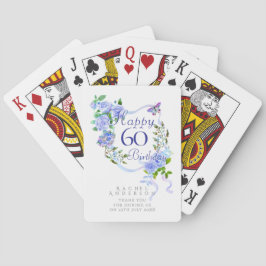 Blauwe Roos Lint 60e Verjaardag Pokerkaarten