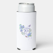 Blauwe Roos Lint 70e Verjaardag Koeler (Seltzer Achterkant)