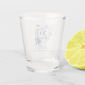 Blauwe Roos Lint 70e Verjaardag Shot Glas (Achterkant)
