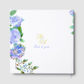 Blauwe Roos Lint Monogram Bruiloft Gastenboek (Achterkant)