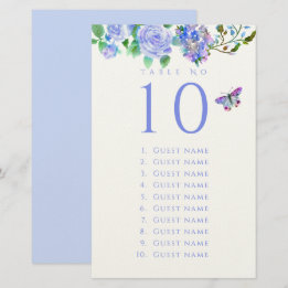 Blauwe Roos Lint Monogram Huwelijks Bezoekerslijst Briefpapier
