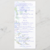 Blauwe Roos Lint Monogram Huwelijksmenu Menu (Achterkant)