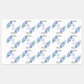Blauwe Roos Lint Monogram Trouw Uitnodiging Labels (Vel)