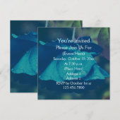 Blauwe Roos Met Regendruppels Bloem Kaart (Voorkant / Achterkant)