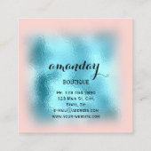 Blauwe Roos Mode Koop Boutique Cloth Hanger Vierkante Visitekaartje (Achterkant)