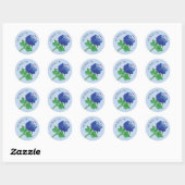 Blauwe Roos Moederdag Ronde Sticker (Vel)
