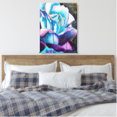Blauwe Roos, originele kunst Canvas Afdruk (Insitu (Slaapkamer))