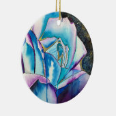 Blauwe Roos, originele kunst Keramisch Ornament (Rechts)