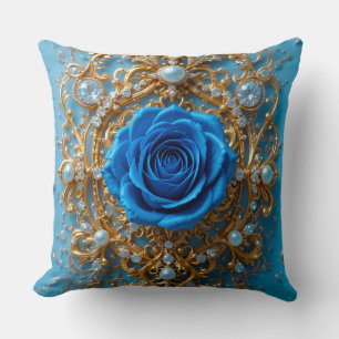 💙 Blauwe Roos Parel Design Voor Glam Interieurs � Kussen