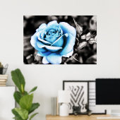 Blauwe roos poster (Thuiskantoor)