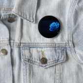blauwe roos  ronde button 5,7 cm (In situ)