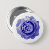 Blauwe roos ronde button 7,6 cm (Voorkant /achterkant)