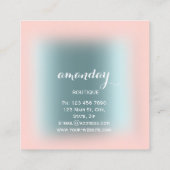 Blauwe Roos Roze Mode Kast Boutique Blogger Vierkante Visitekaartje (Achterkant)