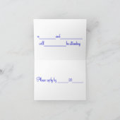 blauwe roos RSVP-kaart (Binnen)