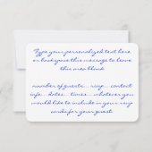 Blauwe Roos RSVP Persoonlijke Roos Kaarten (Achterkant)