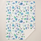 Blauwe roos sherpa deken (Voorkant)