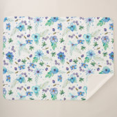 Blauwe roos sherpa deken (Voorkant (horizontaal))