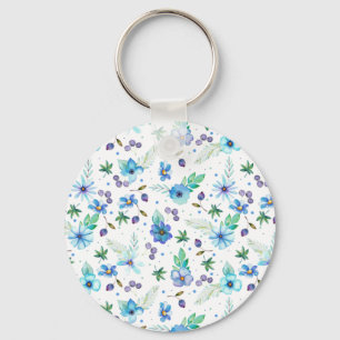 Blauwe roos sleutelhanger