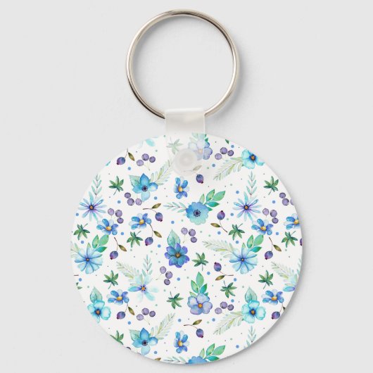 Blauwe roos sleutelhanger (Voorkant)