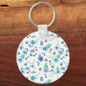 Blauwe roos sleutelhanger (Voorkant)