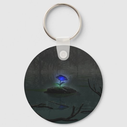 Blauwe Roos Sleutelhanger (Voorkant)