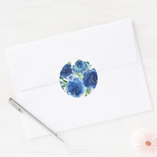 Blauwe Roos Sticker (Envelop)